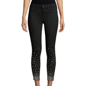 L'AGENCE MARGOT CRYSTAL TRIM SKINNY JEANS 26